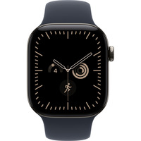 Apple Watch Series 12, Smartwatch Titan Natur, 42 mm, Sportarmband Navyblau M/L, Cellular