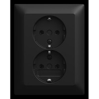 Busch-Jaeger Doppelsteckdose Typ 202 EUJ-915 schwarz, Retail