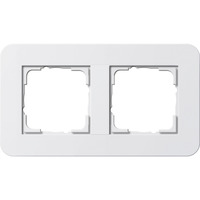 Gira Abdeckrahmen zwei Fach mit Trägerrahmen, Kunststoff, Thermoplast, Schutzart IP20 weiß (glänzend), Retail