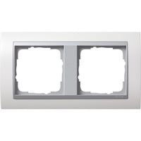 Gira Abdeckrahmen zweifach mit Aluminium-Zwischenrahmen, Event, Abdeckung weiß, Retail