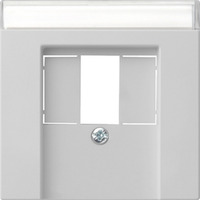 Gira Abdeckung für Telekommunikations-Anschluss-Einheit und Universal-Seriell-Bus mit Beschriftungsfeld matt lackiert grau, Retail