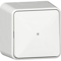 Gira Wipptaster Wechsler mit Kontrollfenster und Montageplatte einpolig aus Kunststoff weiß, Retail