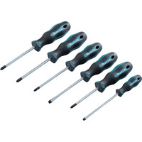 Makita Schraubendreher-Set E-10528, 6-teilig schwarz/blau, Ergonomisch, gummierter Handgriff 