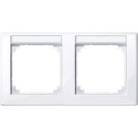 Merten Rahmen 2-fach mit Beschriftungsträger, Typ 471225, glänzend, antibakteriell weiß (glänzend), Retail