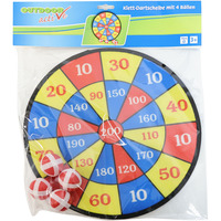 VEDES Dartscheibe Klett mit 4 Bällen, Durchmesser 35 Zentimeter, Zielscheibe 