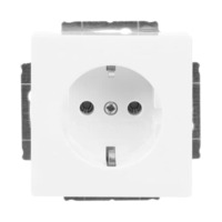 Busch-Jaeger Steckdosen-Einsatz Schuko 2 Pole plus Erde 16 Ampere 250 Volt Typ 20 EUC-84 weiß (glänzend), Retail