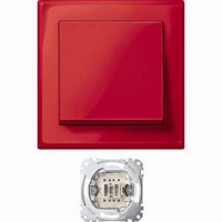 Merten Jumbo Schalter mit Wippe Wechselschalter Komplettgerät rot, Retail