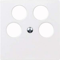 Merten Zentralplatte polarweiß für Antennendose 4-Loch Typ 295319, Unterputz, Kunststoff weiß (matt), Retail