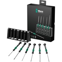 Wera 2035/6 B Elektronik-Schraubendrehersatz + Rack schwarz/grün, 6-teilig, mit Black Point Spitze