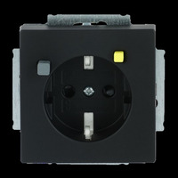 Busch-Jaeger FI-SCHUKOMAT Einsatz mit Fehlerstrom-Schutzschalter Typ 3120 EUCB-885, Steckdose schwarz (matt), Retail