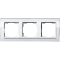 Gira Abdeckrahmen dreifach mit Zwischenrahmen glänzend, Abdeckung weiß, Retail