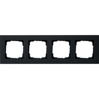 Gira Abdeckrahmen vierfach flach matt, Abdeckung schwarz, Retail
