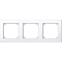 Merten Rahmen dreifach waagerecht und senkrecht, glänzend, antibakteriell, Thermoplast weiß (glänzend), Retail