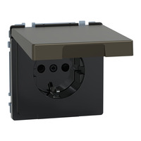 Merten Schutzkontaktsteckdose mit Klappdeckel bronze, Retail