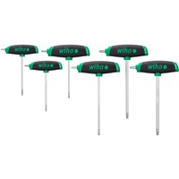 Wiha Stiftschlüssel-Set Sechsrund, mit Quergriff ComfortGrip, Schraubendreher schwarz/rot, 6-teilig, mit Seitenabtrieb