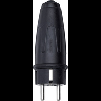Merten Vollguss Schutzkontakt Stecker 16 Ampere Wechselstrom 250 Volt Typ 122051 schwarz, Retail