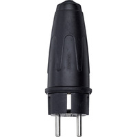 Merten Vollguss Schutzkontakt Stecker 16 Ampere Wechselstrom 250 Volt Typ 122051 schwarz, Retail