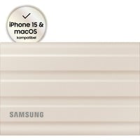 Samsung Portable SSD T7 Shield 1 TB, Externe SSD beige, USB-C 3.2 Gen 2 (10 Gbit/s), extern