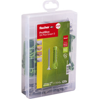 fischer Profi-Box Spreizdübel SX Plus Green hellgrün, 120-teilig, mit Schrauben