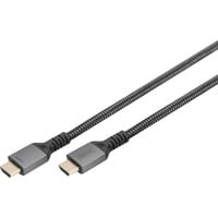 Digitus HDMI Ultra High Speed Anschlusskabel, mit Ethernet, UHD 8K schwarz/grau, 3 Meter, gesleevt