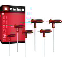 EINHELL T-Griff Schraubendreher-Set, 6-teilig rot/schwarz, Ergonomische Zweikomponentengriffe