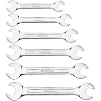 GEDORE Red Doppel-Maulschlüssel-Satz, kurz, 6-teilig, Schraubenschlüssel chrom, SW 6 - 17mm