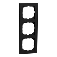 Merten Rahmen dreifach matt lackiert aus Thermoplast für Unterputzmontage IP20 schwarz (matt), Retail