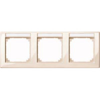 Merten Rahmen dreifach mit Beschriftungsträger, Typ 471344, Unterputzmontage, glänzend weiß (glänzend), Retail