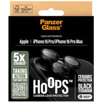 PanzerGlass Hoops Ceramic Kameraschutz, Schutzfolie schwarz, iPhone 16 Pro / 16 Max