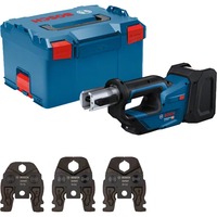 Bosch Professional Akku-Presswerkzeug GPT 18V-19 Professional solo, 18Volt, Kit SV, Pressmaschine blau, ohne Akku und Ladegerät, 3 Pressbacken Compact SV, in L-BOXX