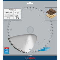Bosch Professional PRO Wood Kreissägeblatt, Ø 254mm, 80Z Bohrung 30mm, für Kapp- & Gehrungssägen