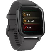 Garmin Venu SQ2, Smartwatch grau, 40 mm, graues Armband aus Silikon