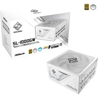 ASRock Steel Legend SL-1000GW, PC-Netzteil weiß, 1x 12-Pin High Power GPU, 3x PCIe, Kabelmanagement, 1000 Watt