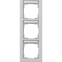 Gira Abdeckrahmen dreifach mit Beschriftungsfeld lackiert matt, Abdeckung grau, Retail