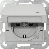 Gira Schutzkontaktsteckdose Typ F 16 Ampere 250 Volt mit Klappdeckel und Kontrolllicht grau, Retail