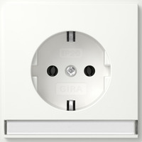 Gira Schutzkontaktsteckdose Typ F mit Beschriftungsfeld und erhöhtem Berührungsschutz weiß, Retail