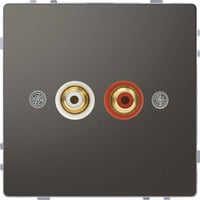 Merten Steckdose für Audio Anschluss mit zwei Chinch-Steckbuchsen anthrazit, Retail