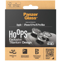 PanzerGlass Hoops Titanium Kameraschutz, Schutzfolie weiß, iPhone 15 Pro / 15 Max