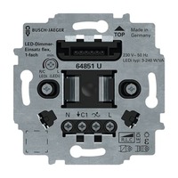 Busch-Jaeger LED-Tastdimmer-Einsatz flex Typ 64851 U, Unterputz, 3-240 Watt, Phasenan- und Phasenabschnitt schwarz (matt), Retail