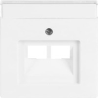 Busch-Jaeger Zentralscheibe Datenanschluss/Schrägauslass für UAE-Anschlussdosen Typ 1803-02-84, Abdeckung weiß (glänzend), Retail