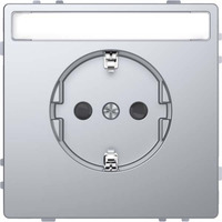 Merten Schutzkontakt-Steckdose mit Schriftfeld edelstahl, Retail