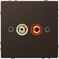 Merten Steckdose mit zwei Chinch-Steckbuchsen für Audio Anschluss bronze, Retail