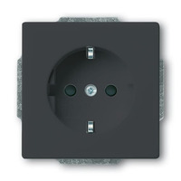 Busch-Jaeger Schutzkontakt Steckdosen-Einsatz mit erhöhtem Berührungsschutz anthrazit, Retail