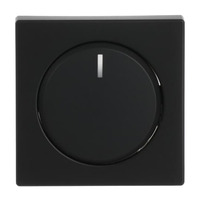 Busch-Jaeger Zentralscheibe matt für Drehdimmer Typ 6540-885-102 mit transparentem Leuchtring, Abdeckung schwarz (matt), Retail