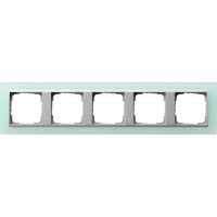 Gira Abdeckrahmen fünffach opak mit Zwischenrahmen Farbe Aluminium, Abdeckung grün, Retail