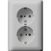 Gira Schutzkontakt Steckdose zwei fach grau, Retail
