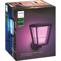 Philips White & Color Ambiance Econic Outdoor stehende Wandleuchte, LED-Leuchte schwarz