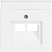 Busch-Jaeger Zentralscheibe Datenanschluss/Schrägauslass für UAE-Anschlussdosen Typ 1803-02-84, Abdeckung weiß (glänzend), Retail