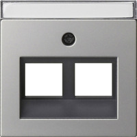 Gira Abdeckung Tragring Edelstahl mit 30 Grad Schrägauslass und Beschriftungsfeld, Zentralplatte edelstahl, Retail