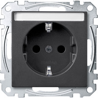 Merten Schutzkontaktsteckdose mit Schriftfeld anthrazit, Retail